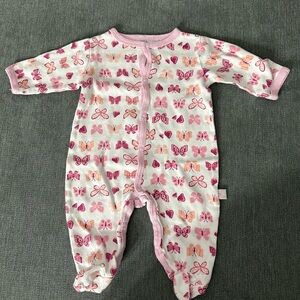 Charming Pink Butterfly Kids Footie